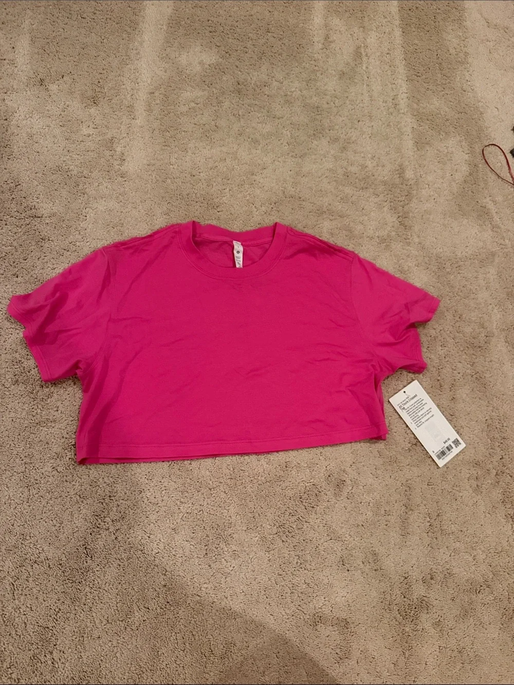 NWT lululemon athletica All Yours Cropped Crewneck Tee - Sonic Pink
